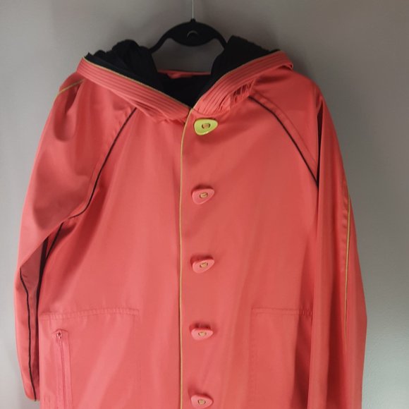 UBU Reversible Button Parisian Coat Black & Coral Size Small - Picture 9 of 15